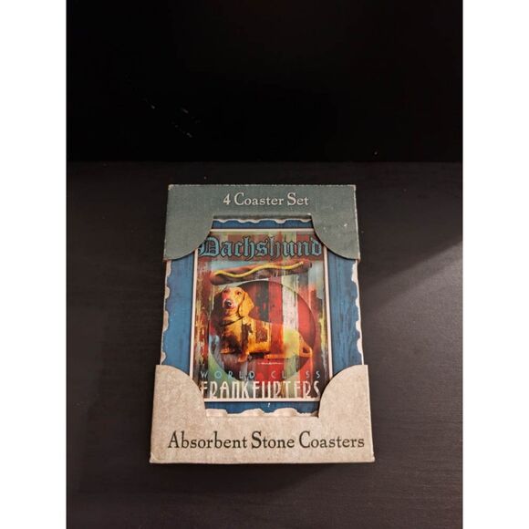 Dachshund Frankfurters set of 4 stone coasters - Picture 2 of 5